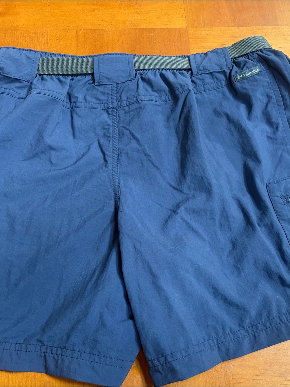 Columbia Navy Athletic Shorts with Built-In Belt - Picture 2 of 3